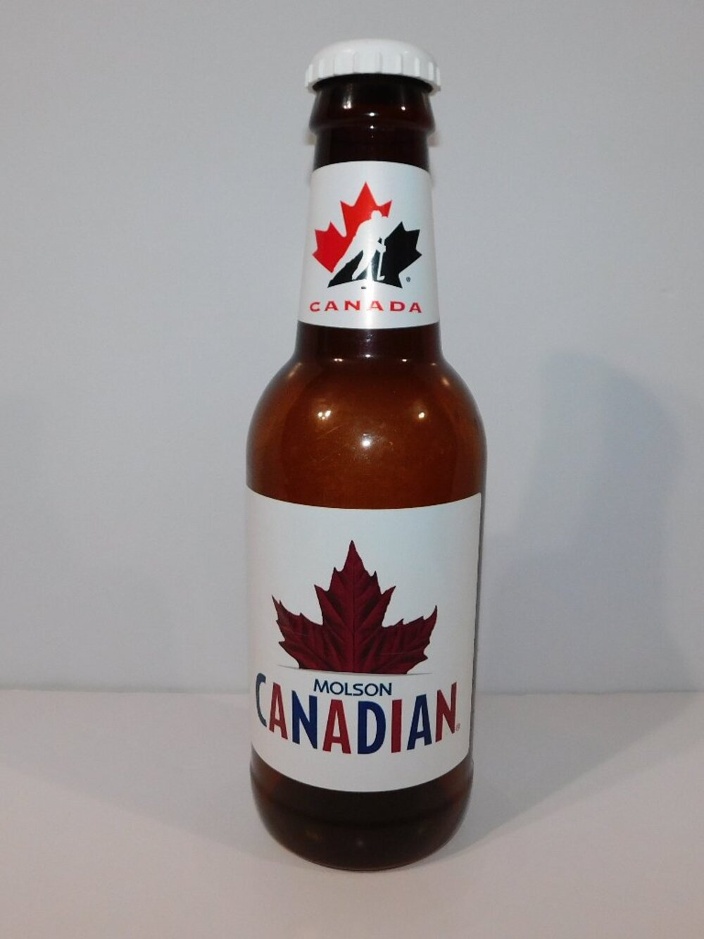 Molson Canadian Plastic Beer Bottle Large 14" Coin Bank Hockey Canada Logo